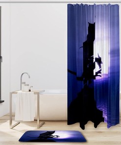 Full Size Luxury Bathroom Shower Curtain - Purple Dragon Print