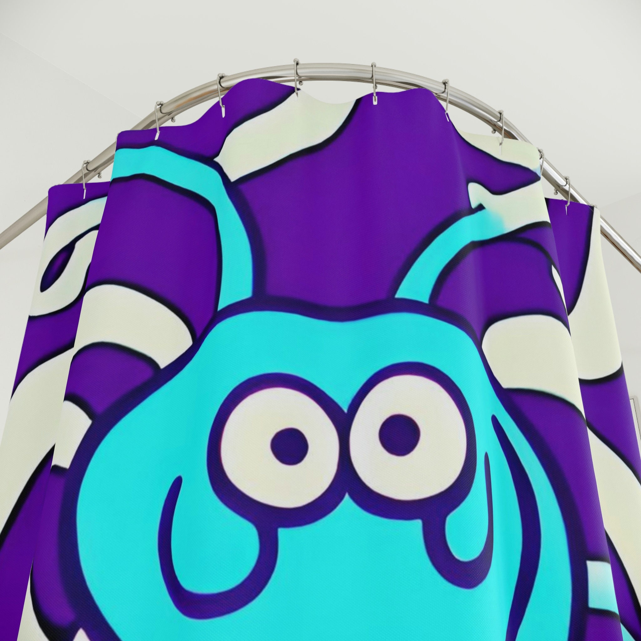 Full Size Unique Bathroom Dcor with Purple Octopus AI Art Design Print