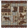 Full Size Western Shower Curtain - Rustic and Country Style Bathroom Decor with Horses, Stars, and Horseshoes