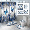 Full-Size Bathrooms Set With Butterfly Shower Curtain For Bathroom Decor
