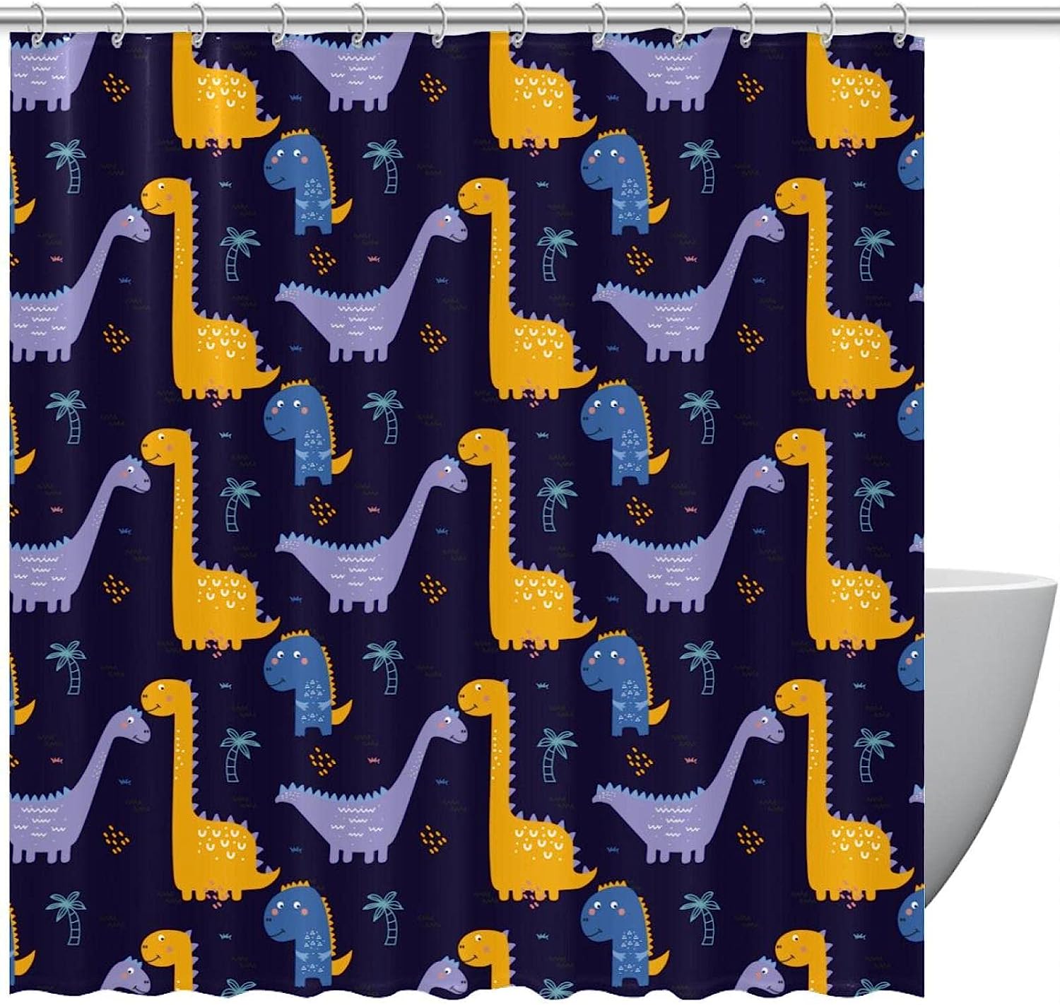 Full-Size Dinosaur Shower Curtain For Maximum Coverage