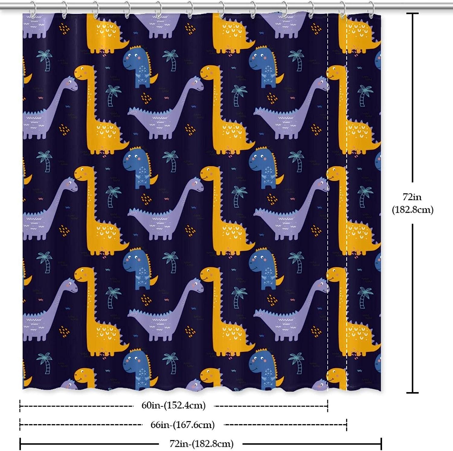 Full-Size Dinosaur Shower Curtain For Maximum Coverage - Image 3