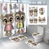 Fun 3D Cartoon Owl Night Owl Shower Curtain For Kids Bathroom