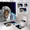 Fun 3D Space Pet Dogs Astronaut Shower Curtain For Your Bathroom