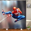 Fun 3D Spiderman Full Printed Design Shower Curtain Art Bathroom Decor