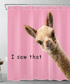 Fun Alpaca Llama Shower Curtain with Inspirational Quotes for Kids Bathrooms