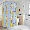 Fun And Colorful Happy Giraffes Shower Curtain For Bathroom Decor
