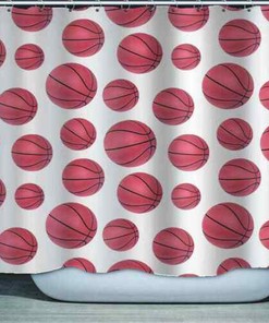 Fun And Creative Basketball 3D Shower Curtain For Bathroom Decoration - Waterproof And Durable
