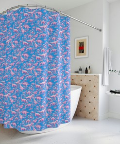Fun And Dreamy Dinosaur Cloud Shower Curtain For A Quirky And Unique Bathroom Decor