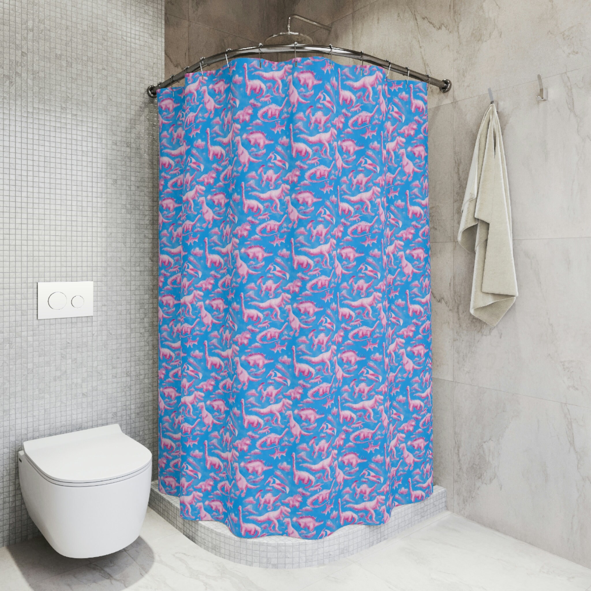 Fun And Dreamy Dinosaur Cloud Shower Curtain For A Quirky And Unique Bathroom Decor - Image 3