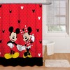 Fun And Easy Care Kids Bath Curtain With Cute Mickey And Minnie Mouse Design
