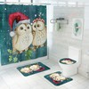 Fun And Festive Christmas Owl Shower Curtain - Waterproof Fabric Bathroom Decor