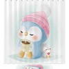 Fun And Playful Cartoon Cute Penguin Waterproof Shower Curtain For Kids