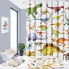 Fun And Playful Dinosaur Cartoon Shower Curtain For Kids Bathroom Decor