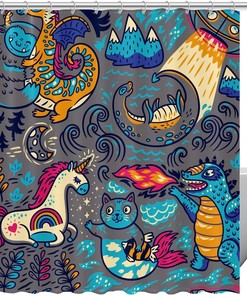 Fun And Playful Dinosaur Shower Curtain For A Vibrant And Colorful Bathroom Decor