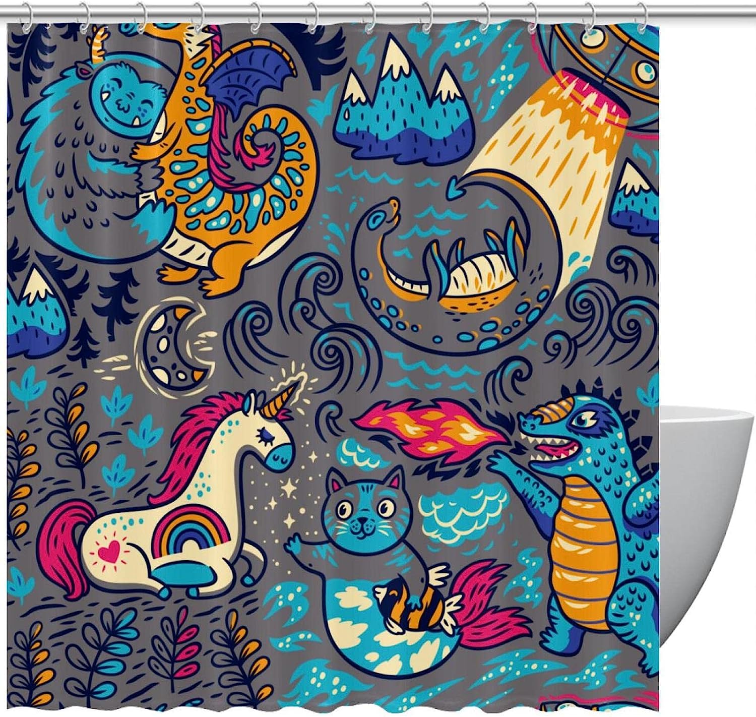 Fun And Playful Dinosaur Shower Curtain For A Vibrant And Colorful Bathroom Decor