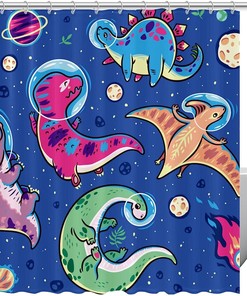 Fun And Playful Dinosaur Shower Curtain That Adds A Touch Of Whimsy To Your Bathroom