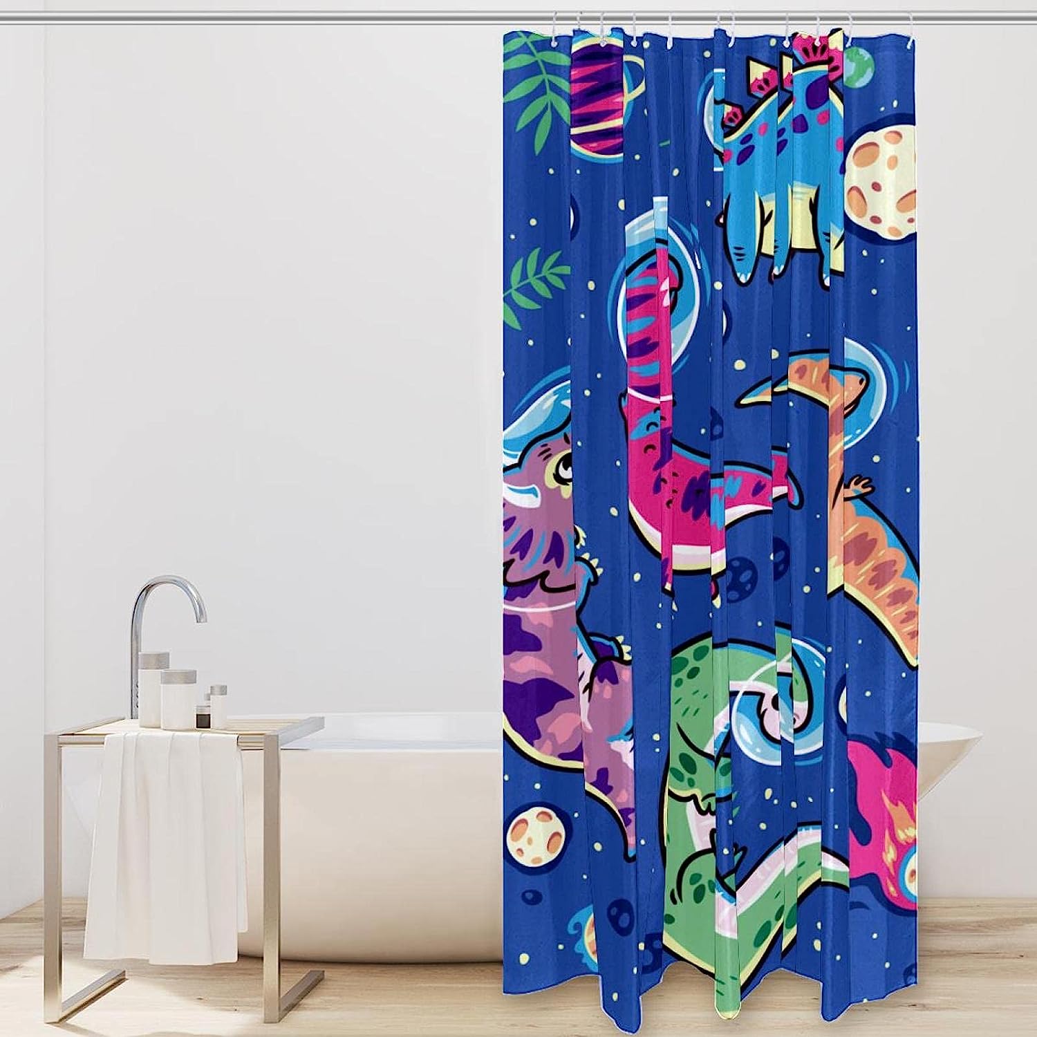 Fun And Playful Dinosaur Shower Curtain That Adds A Touch Of Whimsy To Your Bathroom - Image 2