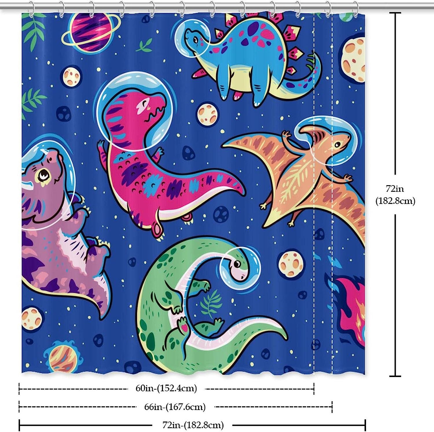 Fun And Playful Dinosaur Shower Curtain That Adds A Touch Of Whimsy To Your Bathroom - Image 3