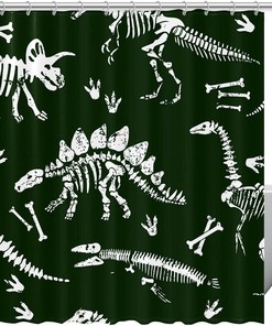 Fun And Playful Dinosaur Shower Curtain With A Unique Design For A Quirky Bathroom Decor