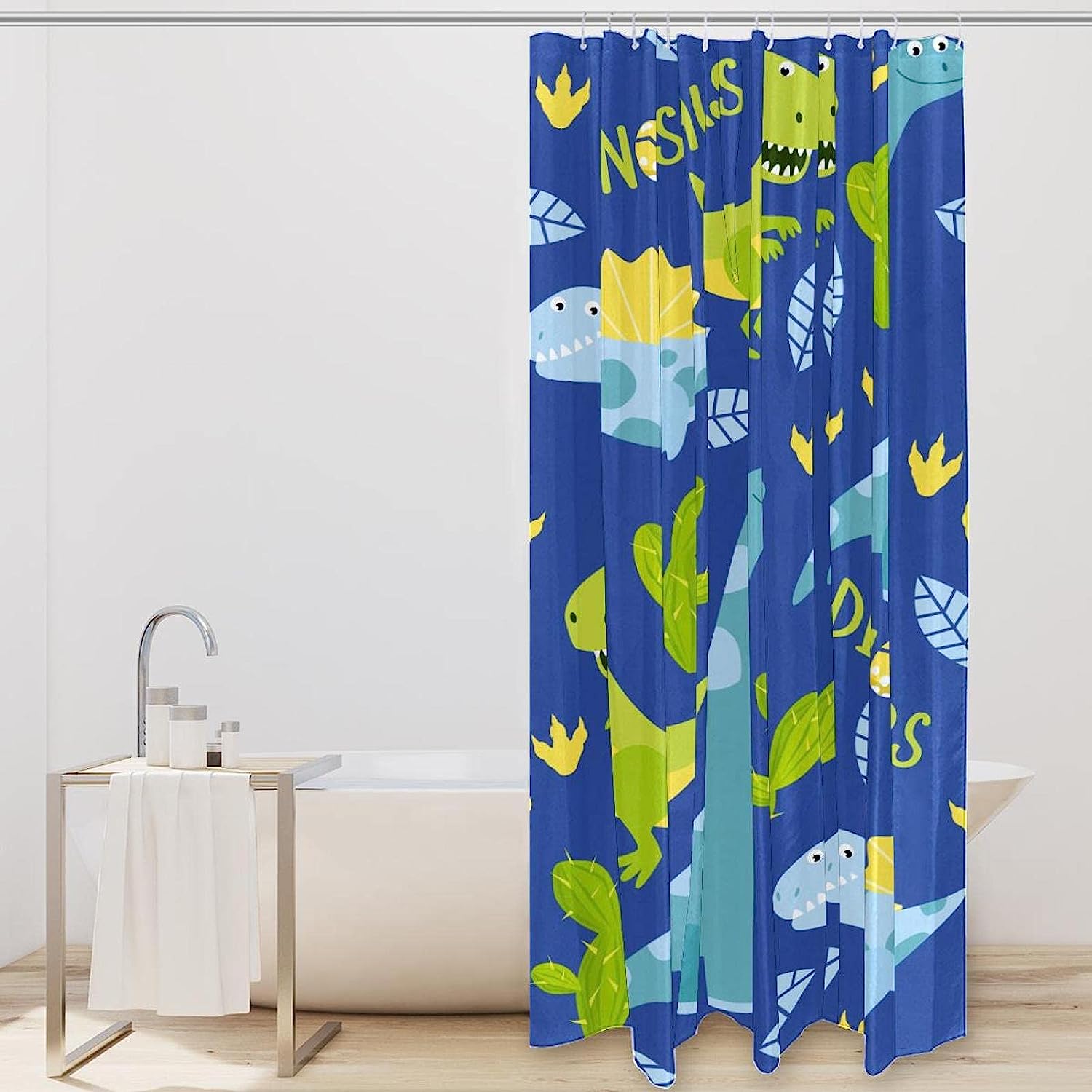 Fun And Playful Dinosaur Shower Curtain With High-Quality Fabric For A Durable And Effective Bathroom Decor - Image 2