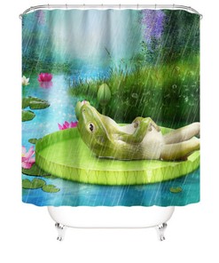 Fun And Playful Frog Shower Curtain - A Perfect Addition To Your Bathroom Decor