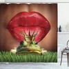Fun And Playful Frog Shower Curtain With Prince Kids Fairytale Print - A Fun And Playful Addition To Your Bathroom