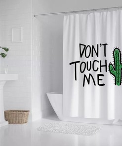 Fun And Unique Don'T Touch Me Cactus Shower Curtain For A Quirky Bathroom