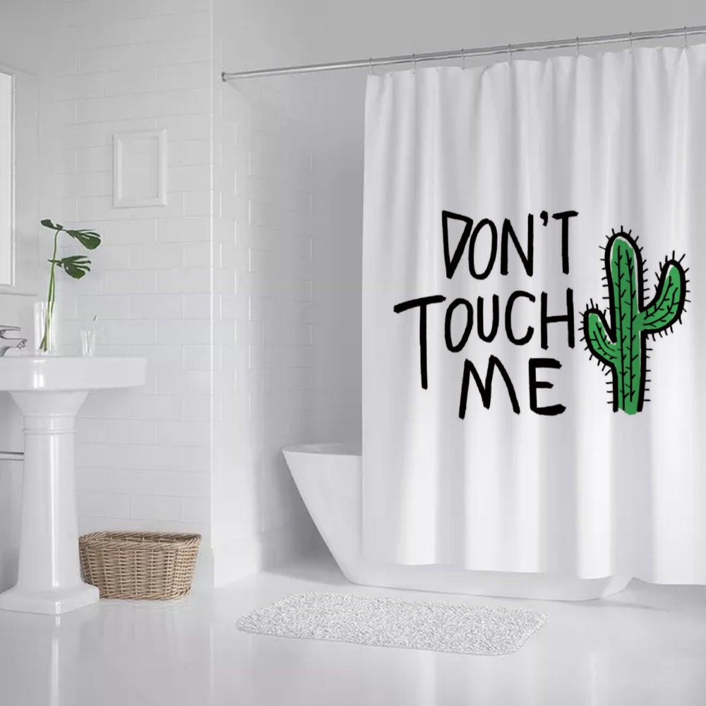 Fun And Unique Don'T Touch Me Cactus Shower Curtain For A Quirky Bathroom