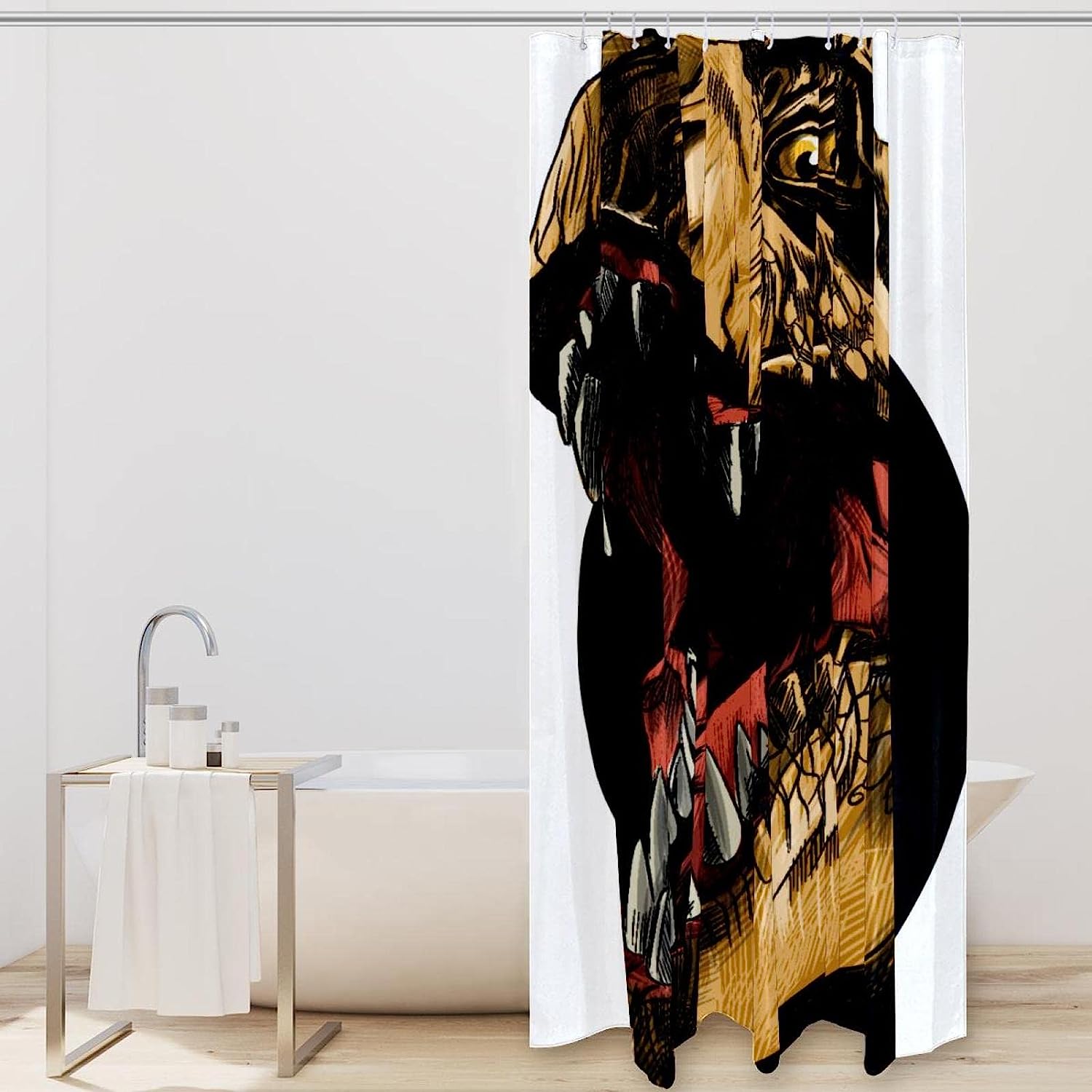 Fun And Vibrant Dinosaur Shower Curtain For A Colorful And Playful Bathroom Decor - Image 2