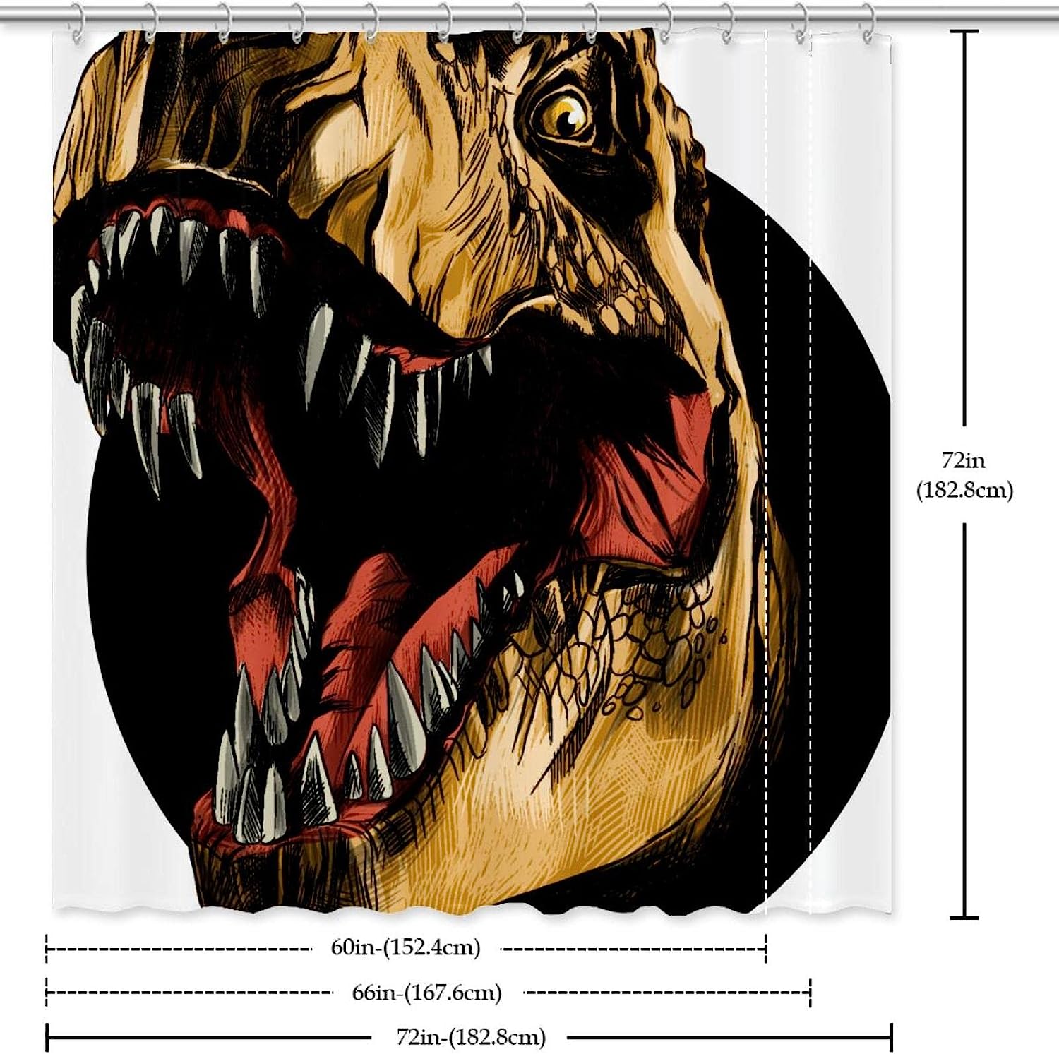 Fun And Vibrant Dinosaur Shower Curtain For A Colorful And Playful Bathroom Decor - Image 3