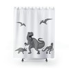 Fun And Waterproof Dinosaur Shower Curtain For Lively Homes