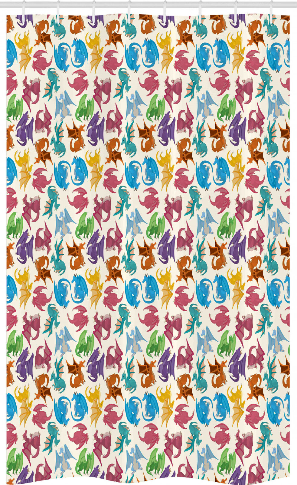 Fun And Whimsical Children'S Dragon Stall Shower Curtain For A Playful Bathroom
