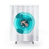Fun Bathroom Decor White Shower Curtain with Koi Fish Zen Turquoise Pond Design, Relaxing and Refreshing