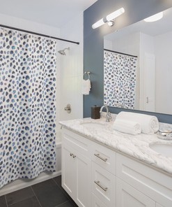 Fun Blue Cheetah Shower Curtain For Animal Print Bathroom Decor