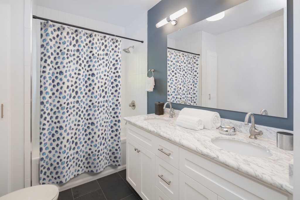 Fun Blue Cheetah Shower Curtain For Animal Print Bathroom Decor