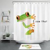 Fun Cartoon Artwork Funny Frog Shower Curtain - Adorable Bathroom Accessory