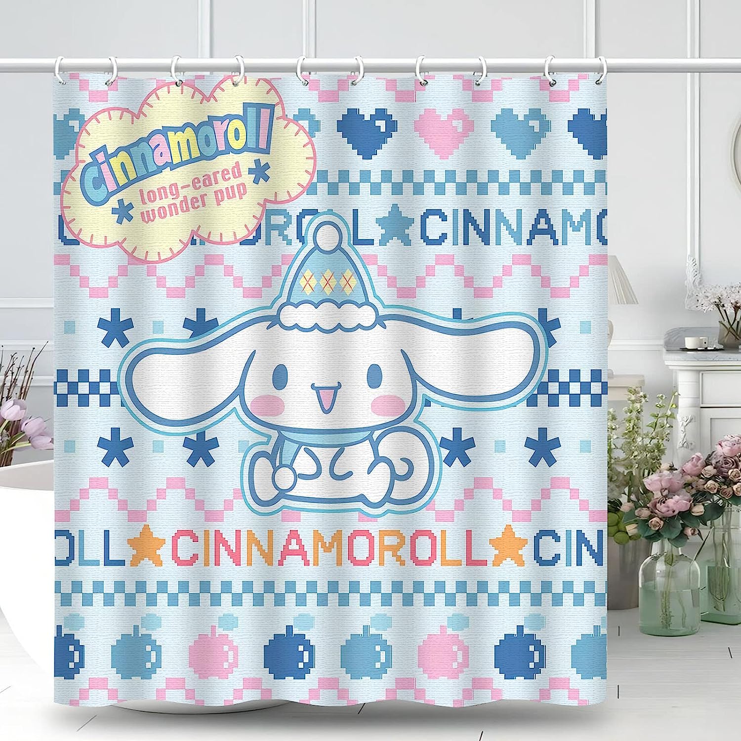 Fun Cartoon Dog Print Decorative Shower Curtain for Your Kids' Bathroom
