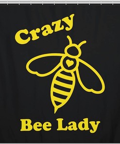 Fun Crazy Bee Lady Fabric Shower Curtain For Durable Bathroom Decor