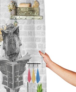 Fun Dino Shower Curtain For Kids And Women - Cute And Funny Bathroom Decor