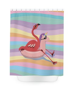 Fun Flamingo Bath Curtain For Home Or Beach House Bathroom Decor