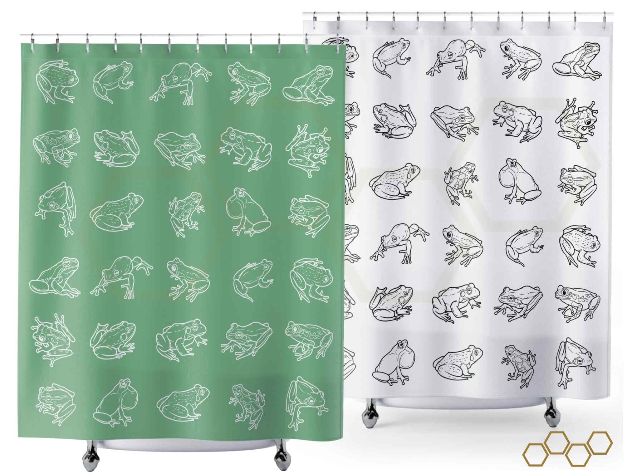 Fun Frog Art Print Bathroom Shower Curtain for Kids Bathroom Decor