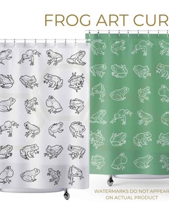 Fun Frog Art Print Bathroom Shower Curtain for Kids Bathroom Decor