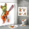 Fun Frog Play Music Guitar Waterproof Shower Curtain - Perfect For Music Lovers And Musicians