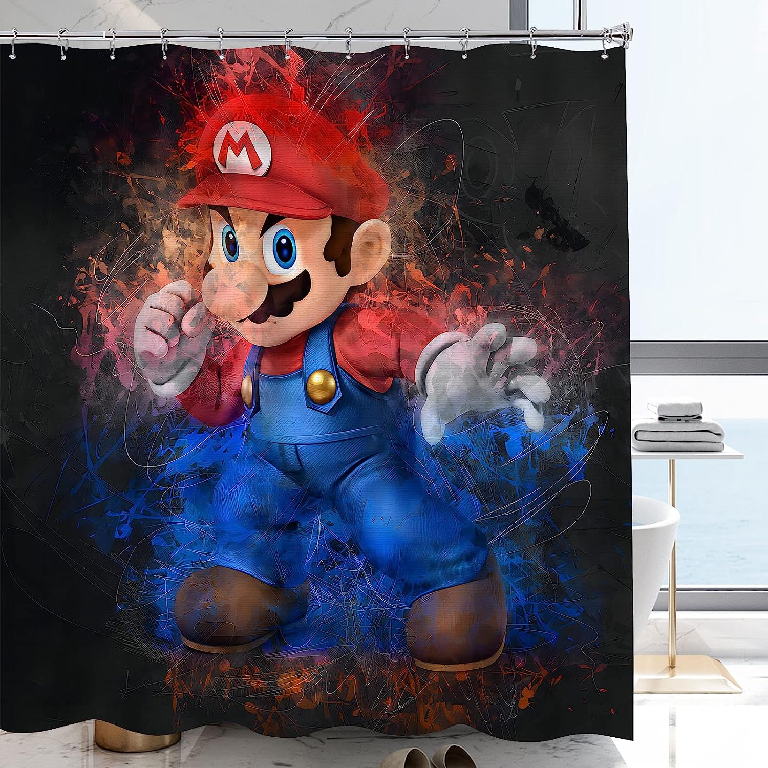 Fun Game Cartoon Shower Curtain for Your Bathroom