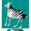 Fun Green Zebra Fabric Shower Curtain Liner For Safari-Inspired Bathroom Decor