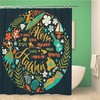 Fun Hawaii Islands Map Shower Curtain with Tourist Attractions - Waterproof Fabric Bathroom Decor 