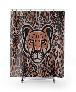 Fun Leopard Print Shower Curtain, Wild Bathroom Decor