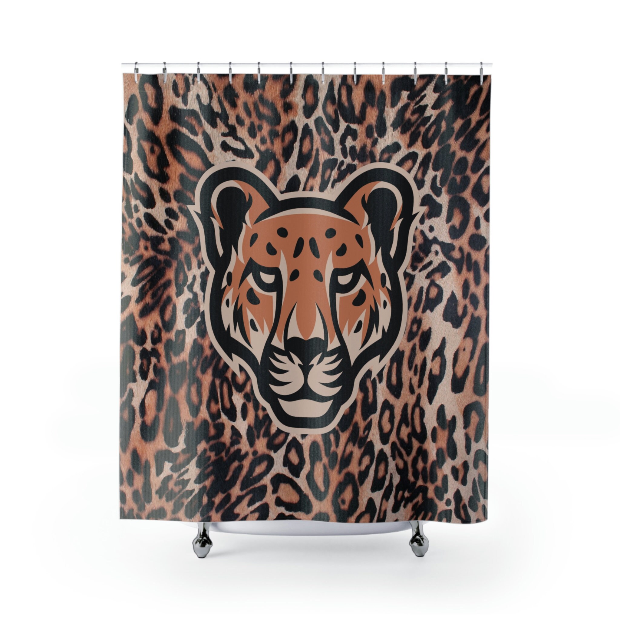 Fun Leopard Print Shower Curtain, Wild Bathroom Decor