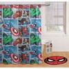 Fun Marvel Comic Shower Curtain and Hook Set for Kids Bathroom Spiderman Hulk Iron Man